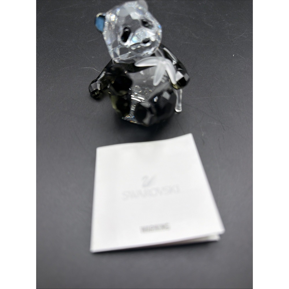 Swarovski SCS 2008 Panda Cub 905543 Bamboo Crystal Figurine Box COA